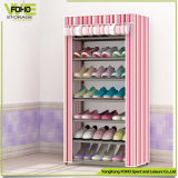 Simple Pink Stripe Printed Cover Wholesale Modern Cheap Shoe Rack