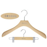 Simple Style Glossy Silver Wood Shirt Hangers Made with Rubber