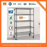 Wire Shelf with Basket SGS Approved with Wheels