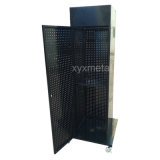 Four Sides Rotating Pegboard display Stand Rack with Door