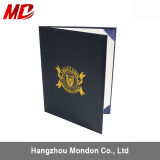 Navy Blue Leatherette Graduation Diploma Holder with One Moire-Book Style