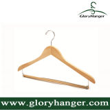 Natural Wooden Suit Hanger with Trousers Rod