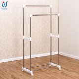 Double Rods Coat and Shoes Hanger Stand with Wheels