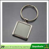 Promotional Gift Laser Logo Square Key Ring Metal Keychain
