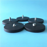 Pot Magnet Rubber Coated Magnetic Holder for Car Roof Horn Round Black Magnets