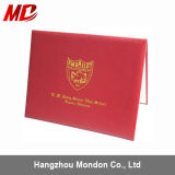 Custom Red PU Diploma Holder with Four PVC Corners-Tent Style
