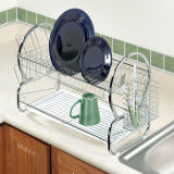 2 Tiers Dish Rack with Cup Holder and Flatware Caddy
