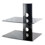 Floating Shelf with Strengthened Tempered Glass for DVD Players/Cable Boxes/Games Consoles/TV Accessories