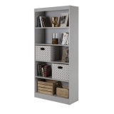 Simple Design 5 Tier Wood Bookshelf Bookcase