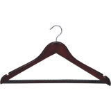 Silver Ring Wooden Clothes Hanger with Rubber Teeth