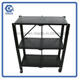 Customized Restaurant Folded 3-Tier Metal Pegboard Removable Storage Rack