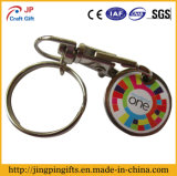Colorful Metal Trolley Token Coin Holder with Key Chain