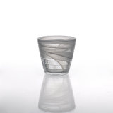 Grey Cloudy Glass Material Hand Made Glass Candle Holders