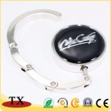 Promotion Gift Round Foldable Metal Bag Hanger with Sticker