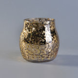 540ml Hand Made Glass Candle Holders with Gold Foiled