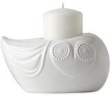 Jonathan Adler Katie Owl -Candle Holder White Ceramic Happy Chic Design Line