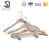Top and Pant Wood Hanger with Anti-Slip