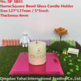 4mm Bright Red Glass Mirror Candle Holder