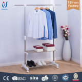 Two Layers Single Pole Clothes and Shoes Rack Stand