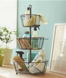 5 Tier Metal Display Rack with Spinning Baskets