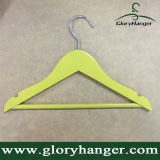 Yellow Wooden Clothes Hanger for Children's Clothes