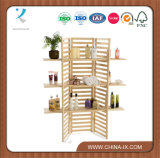 Customized 3 Tiers Folding Panel Wooden Retail Shelving Unit