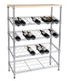 4 Layers Chrome Wine Wire Shelving