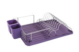 Stainless Steel Wire with Plastic Tray Dish Rack