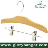 High Quality Wooden Children Hanger with Clips for Clothes Display