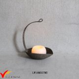 Rust Handcrafted Metal Plate Curved Candle Holders
