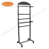 Movable Free Standing Metal Wire Hook Leather Belt Display Stand with Wheels