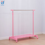 Adjustable Single Pole Clothes Rack with Storage Layer