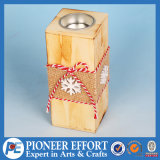 Wooden Christmas Candle Holder with Snowflake Design