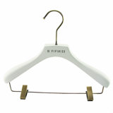 Huaqi Wooden White Clothing Hangers with Logo