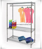 Home Bedroom Adjustable Metal Wardrobe Rack 3 Shelves