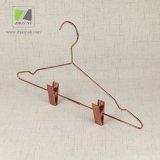 Customized Rose Gold Metal Garment / Cloth / Clothes Hanger with Clips