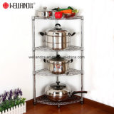 Welland 4 Tiers Corner Fanshaped Wire Shelf Chrome Kitchen Pan Stand Pot Saucepan Storage Rack Holder