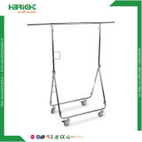 Rolling Heavy Duty Metal Folding Commercial Display Designer Supplier Collapsible Clothing Garment Rack