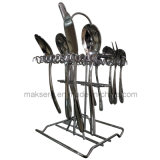 Bright Chromed Steel Dinnerware Rack Cutelery Stand