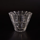 V Shaped High White Translucent Glass Tealight Candle Holders