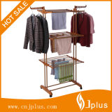 Three Layer Wood Grain Clothes Rack with ABS Plastic Jp-Cr300W2