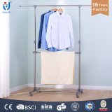 Extendable Garment Rack Stainless Steel Double Layer Telescopic Clothes Hanger