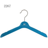Logo Printed Plastic Blue Kids Hanger with Notches