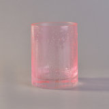 Bubble Finished Glass Candle Holder