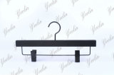 Black Wooden Hanger with Metal Wire Clothes Clips (YLWD33518-BLKS4)