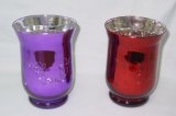 Colorful Silver Plating Glass Candle Holder/Hurricane Holder