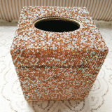 Car Home Square Crystal Diamond Tissue Box Container Towel Napkin Rhinestone Tissue Holder (TB-Square 017)