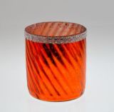 Fashion Orange Color Glass Canlde Holder