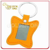 Well Design Butterfly Shape Photo Frame Leather Keyring