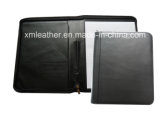 Calf Leather Zipper Padfolio with Notepad Holder